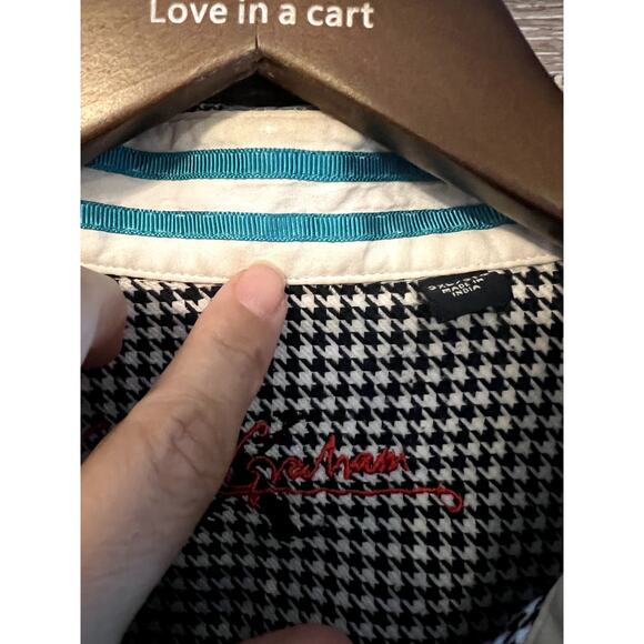 Robert Graham Button Down Shirt Checkers sz 3XL Stripped Men Collared cuff Tall - Picture 4 of 16